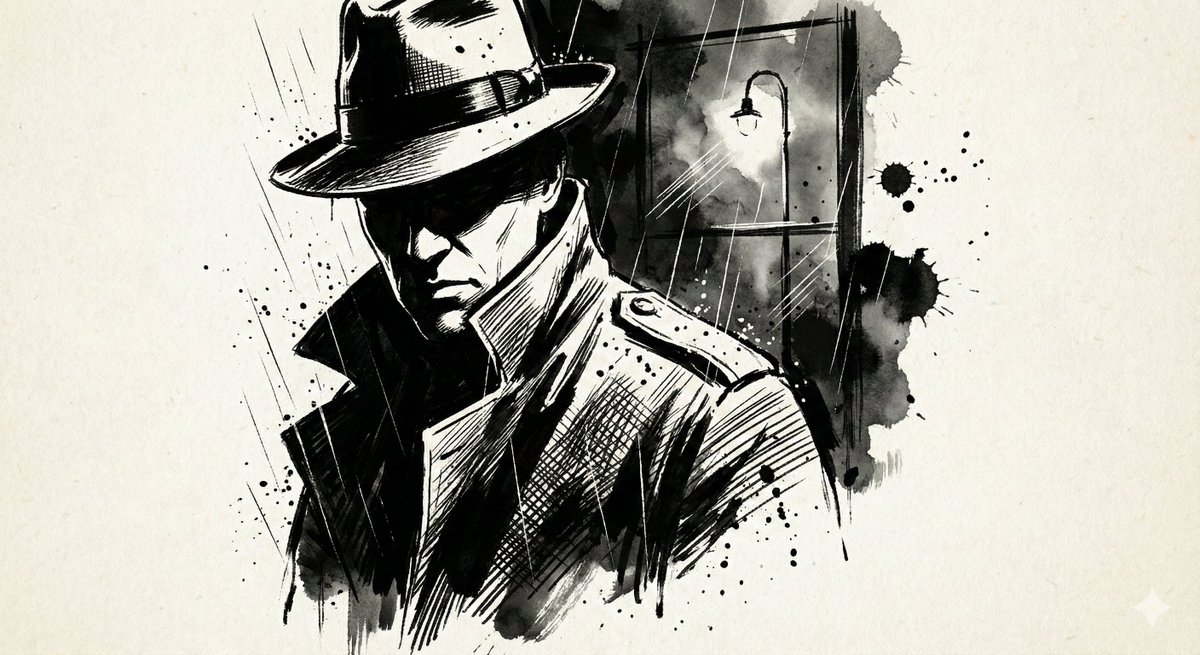 A high-contrast ink noir portrait of [SUBJECT], illustrated entirely with expressive black ink s 2