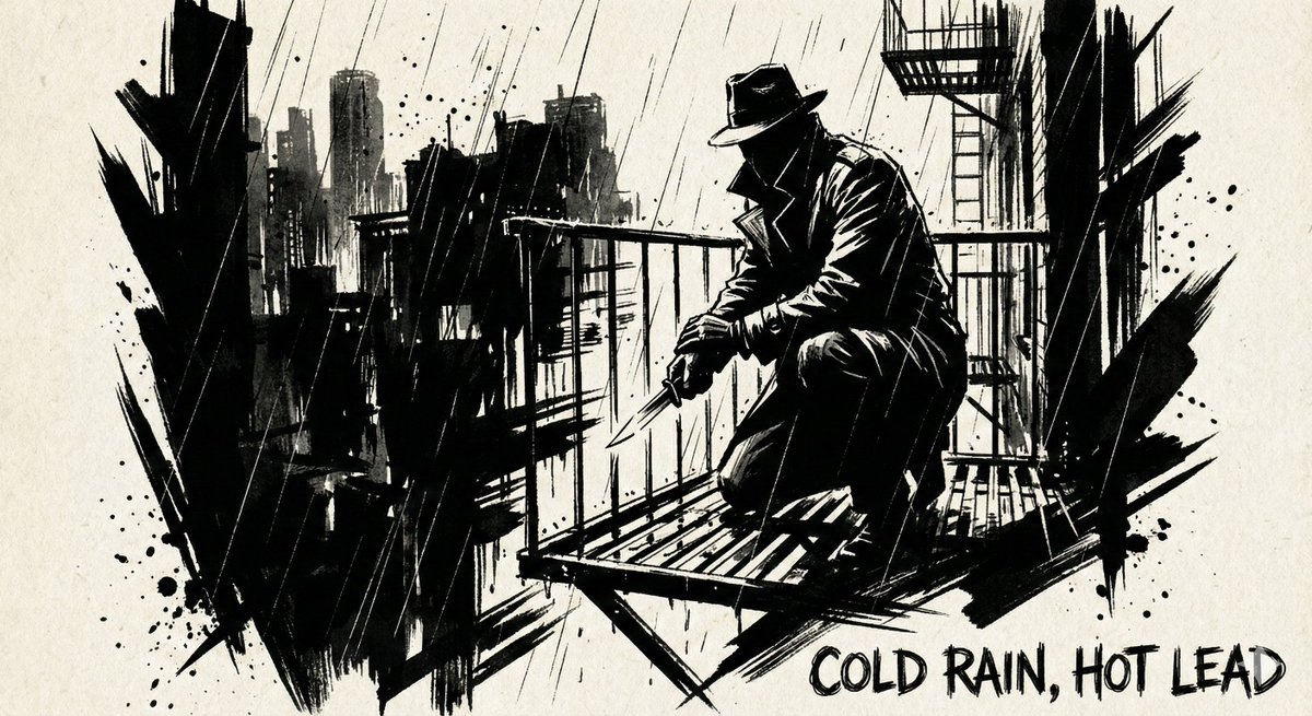 A high-contrast ink noir portrait of [SUBJECT], illustrated entirely with expressive black ink s 3