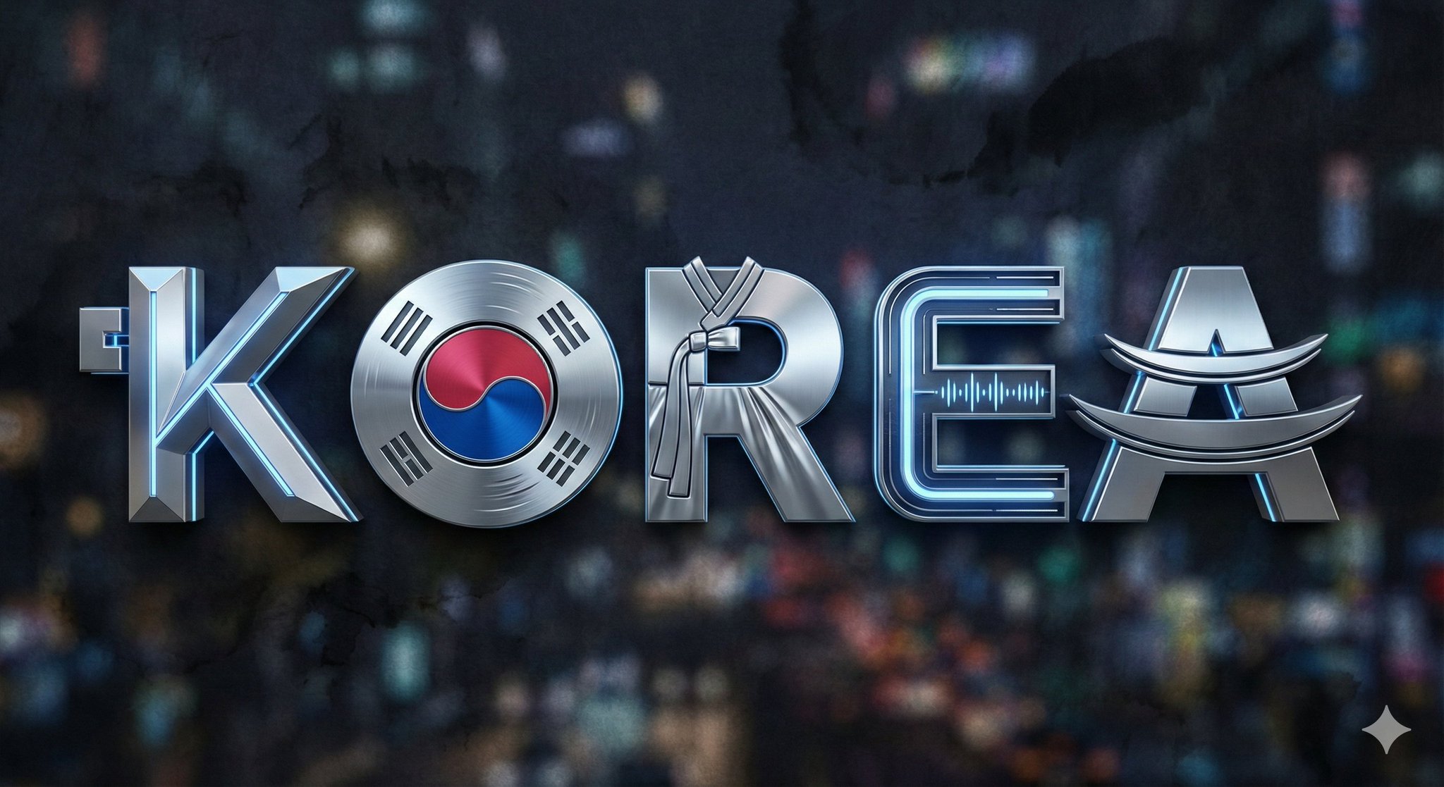 A high-quality 3D metallic typography design of the word [COUNTRY NAME], set against a dark, tex 4