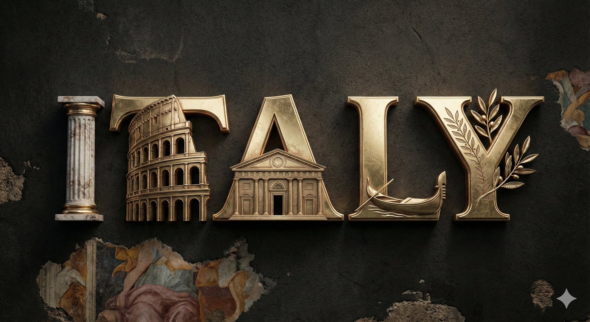 A high-quality 3D metallic typography design of the word [COUNTRY NAME], set against a dark, tex