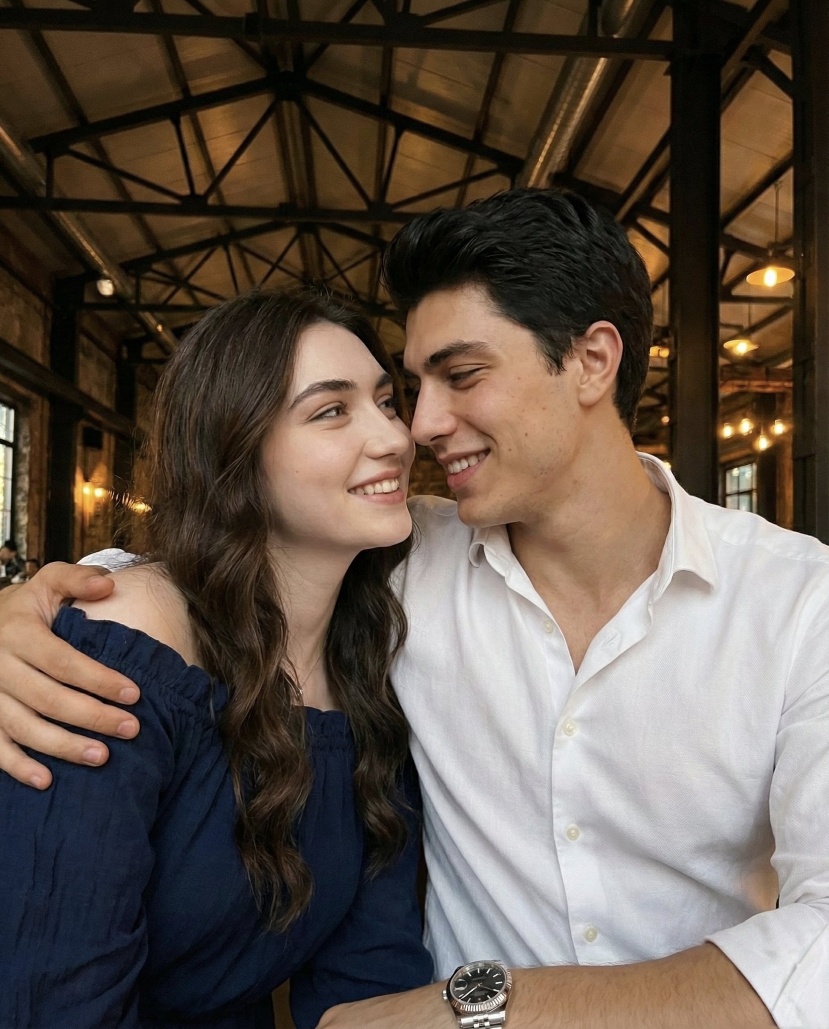 { "scene_type": "indoor close-up lifestyle selfie", "setting": { "location_type": "indoor public 2