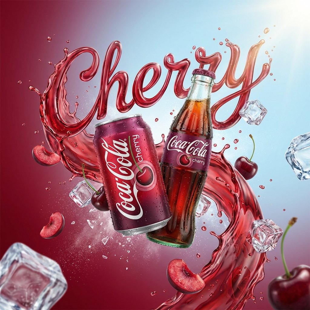 A vibrant, high-end advertising visual of a [PRODUCT NAME] can/bottle floating dynamically in th 2