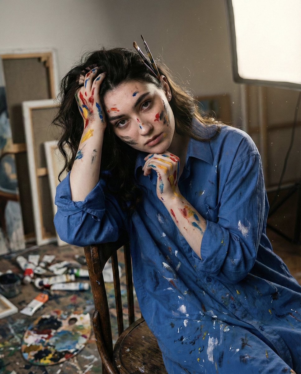 • Concept: Artistic lifestyle, face preserved, tactile-provocative realism. 2