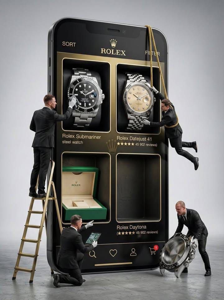 Ultra-realistic creative advertising scene showing a giant smartphone displaying a McDonald’s fo 2