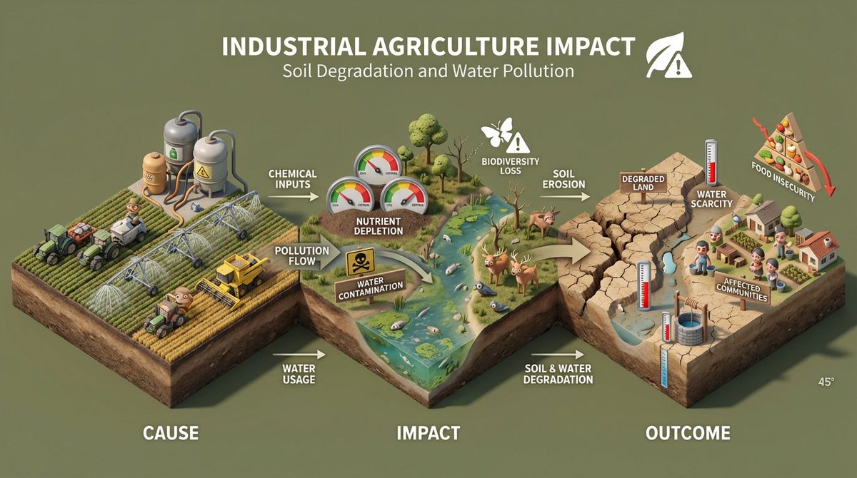 Build an isometric miniature 3D diorama explaining the environmental impact of [ACTIVITY OR PROD