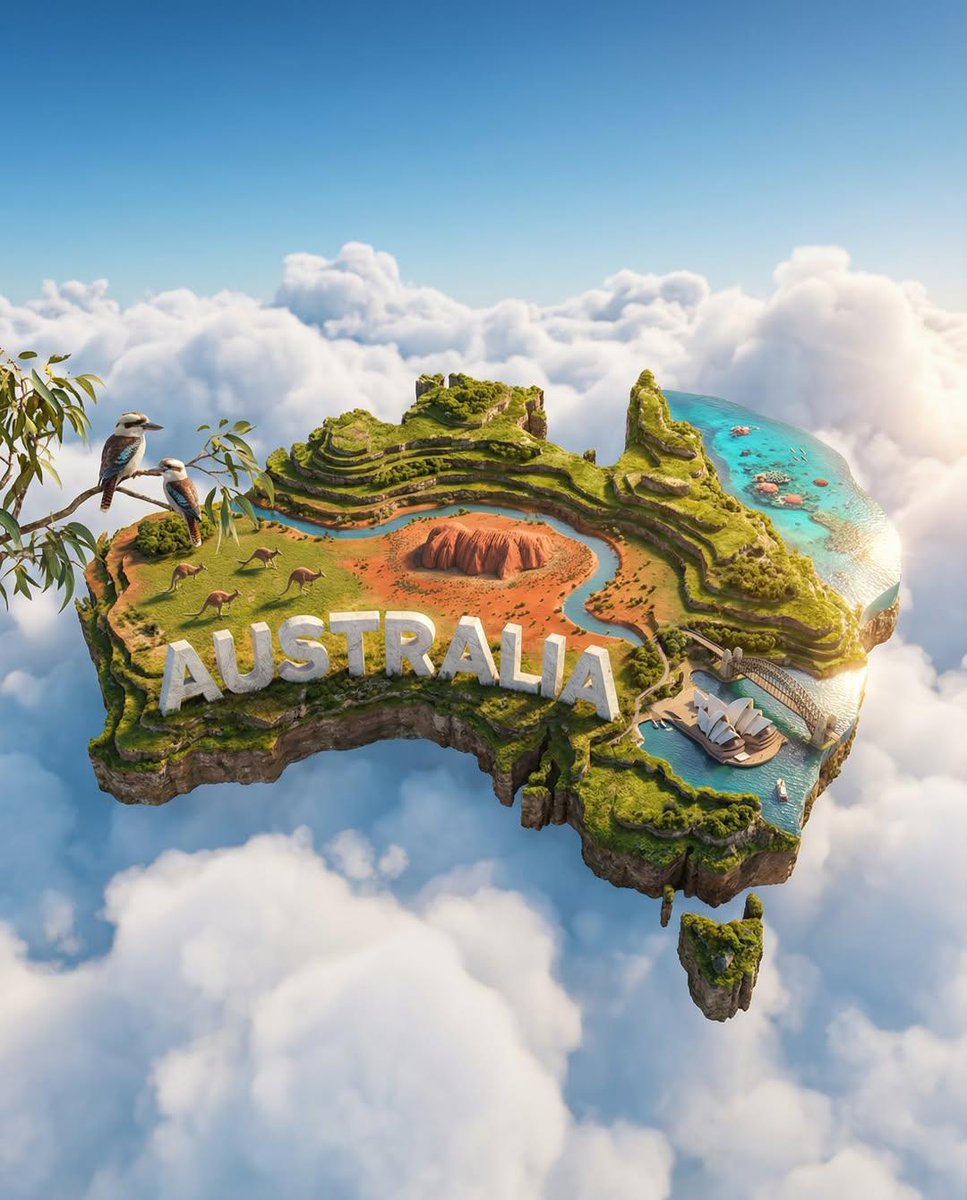 Create an ultra-HD, hyper-realistic digital poster of a floating miniature island shaped like [C