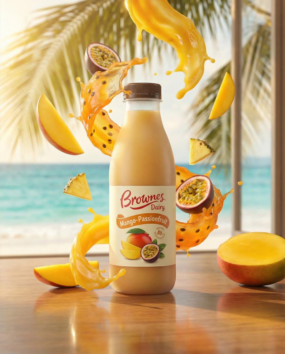 Ultra-realistic product ad of a premium fruit drink bottle, dynamic liquid splash frozen mid-air 2