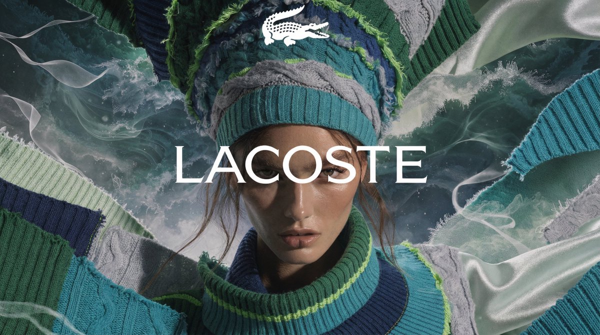 [BRAND]. A high fashion campaign poster. A model with a strong expressive face as the centerpiec 4