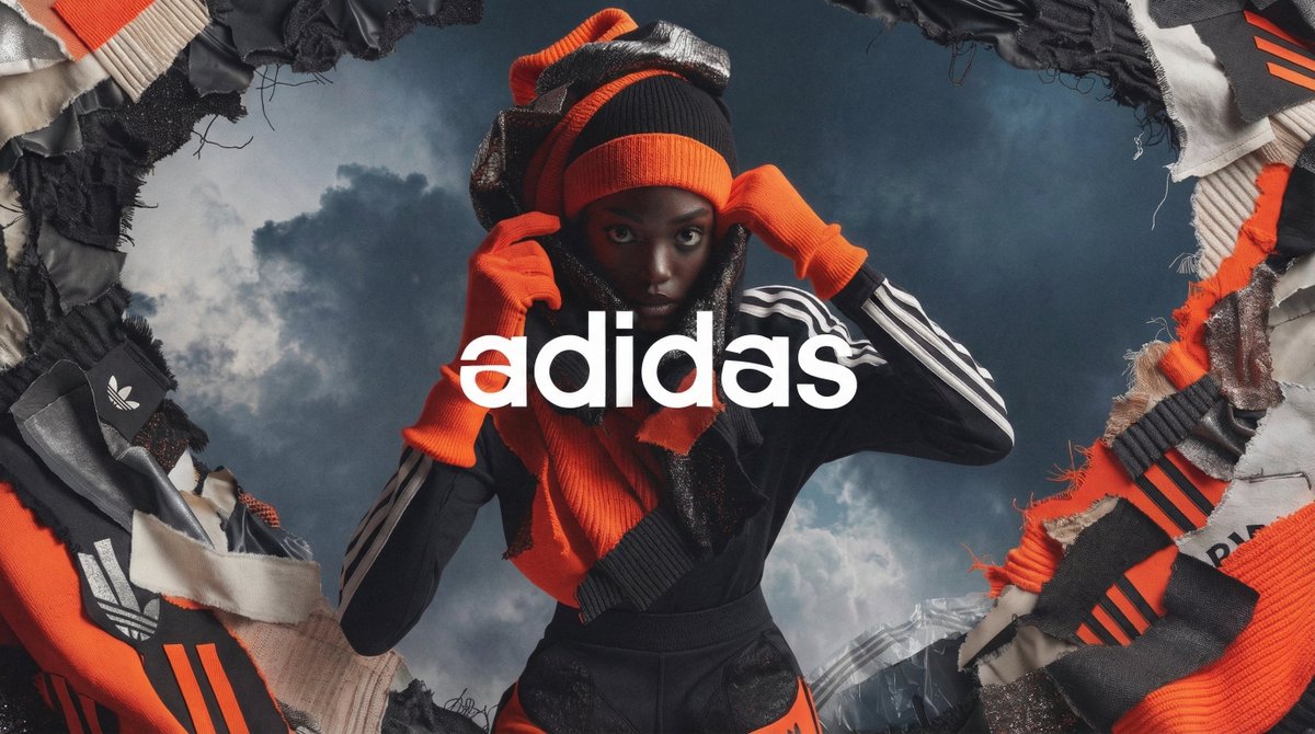 [BRAND]. A high fashion campaign poster. A model with a strong expressive face as the centerpiec