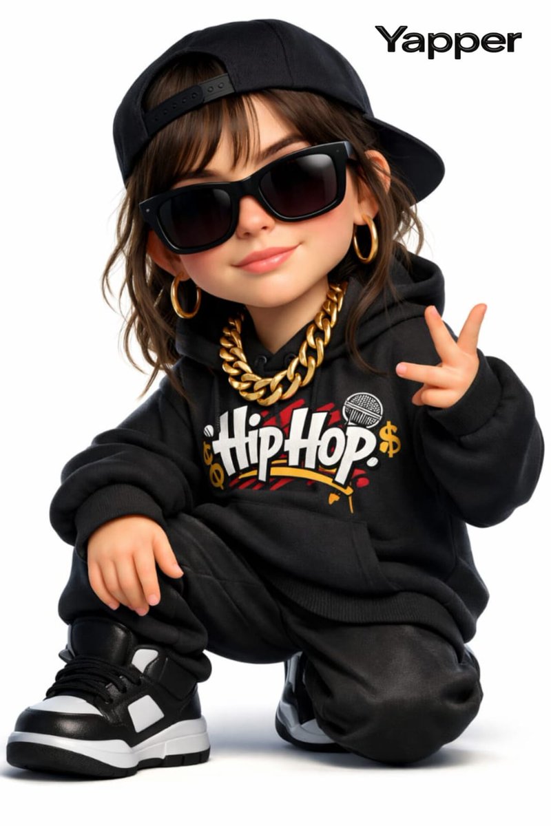 Create a 3D cartoon-style woman with a rap style (the face is inspired by the reference image). 
