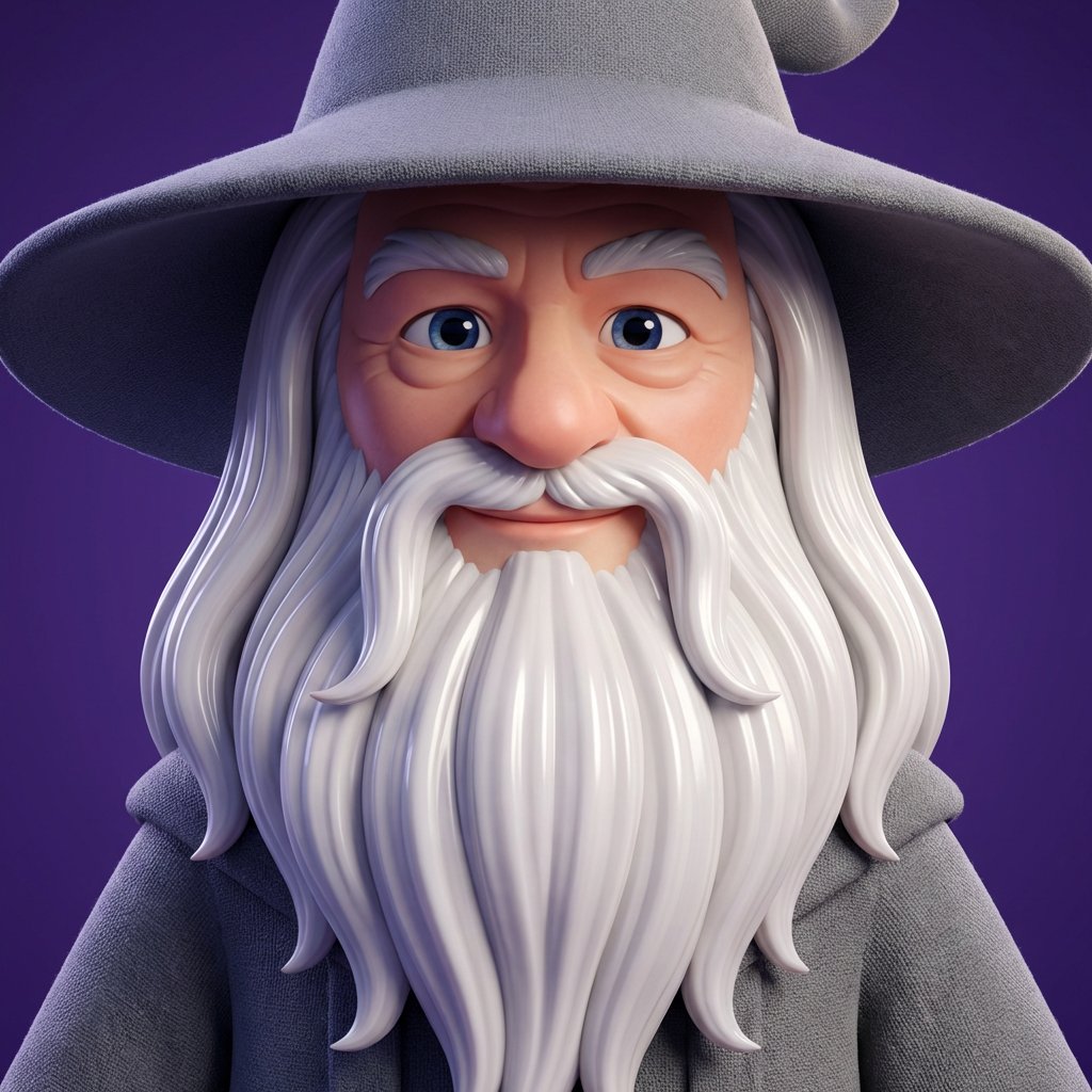 High-quality stylized 3D CGI big-head cartoon render of Harry Potter, square profile picture com 3
