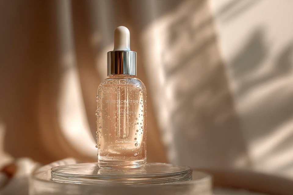 studio shot of [PRODUCT], placed on a [background], surrounded by soft shadows and gradient back 3