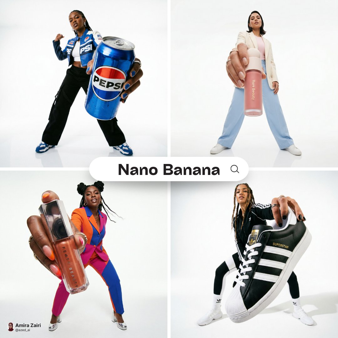 Low-angle fashion campaign photograph of a confident model holding a large [product name] very c