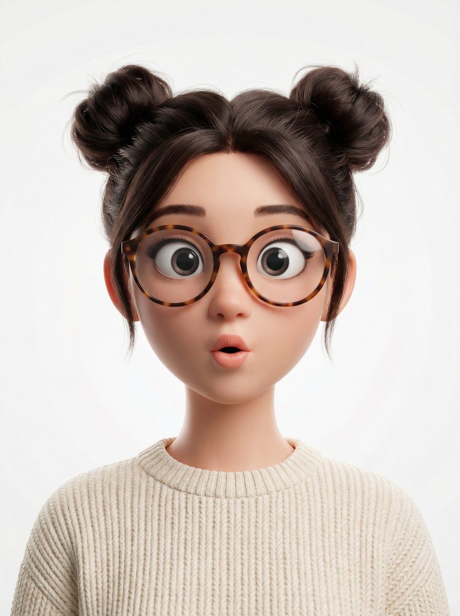 Create a head-and-shoulders Pixar-style 3D avatar of an edgy person based on the reference image 2