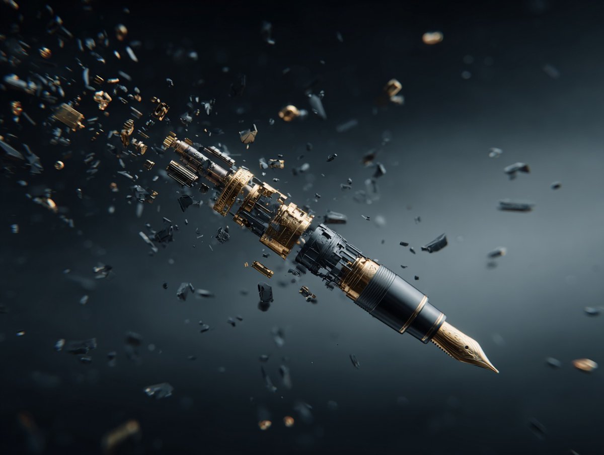 [PRODUCT] assembling itself from scattered components mid-air, reverse disintegration, mechanica 3