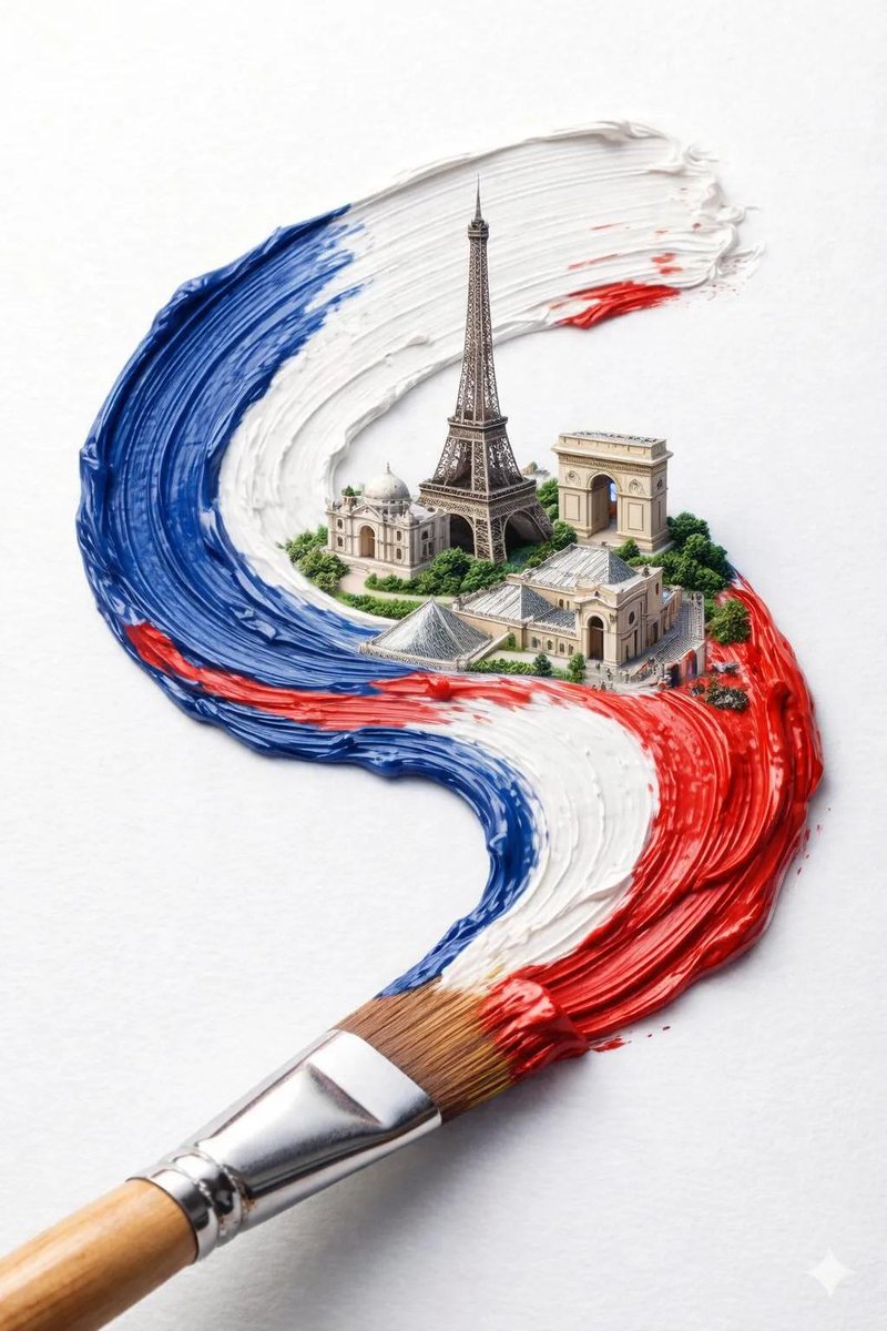A hyper-realistic macro shot of a paintbrush creating a thick textured paint stroke on a clean w