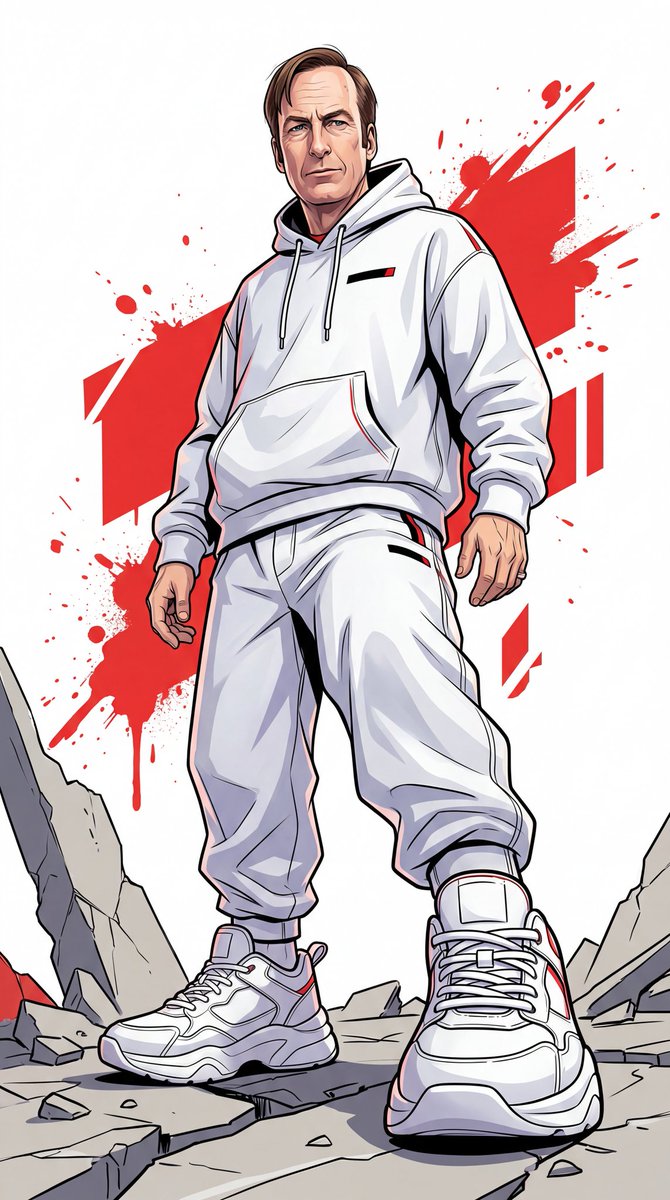 A dynamic full-body urban illustration of a man (use the exact face from the provided reference  4