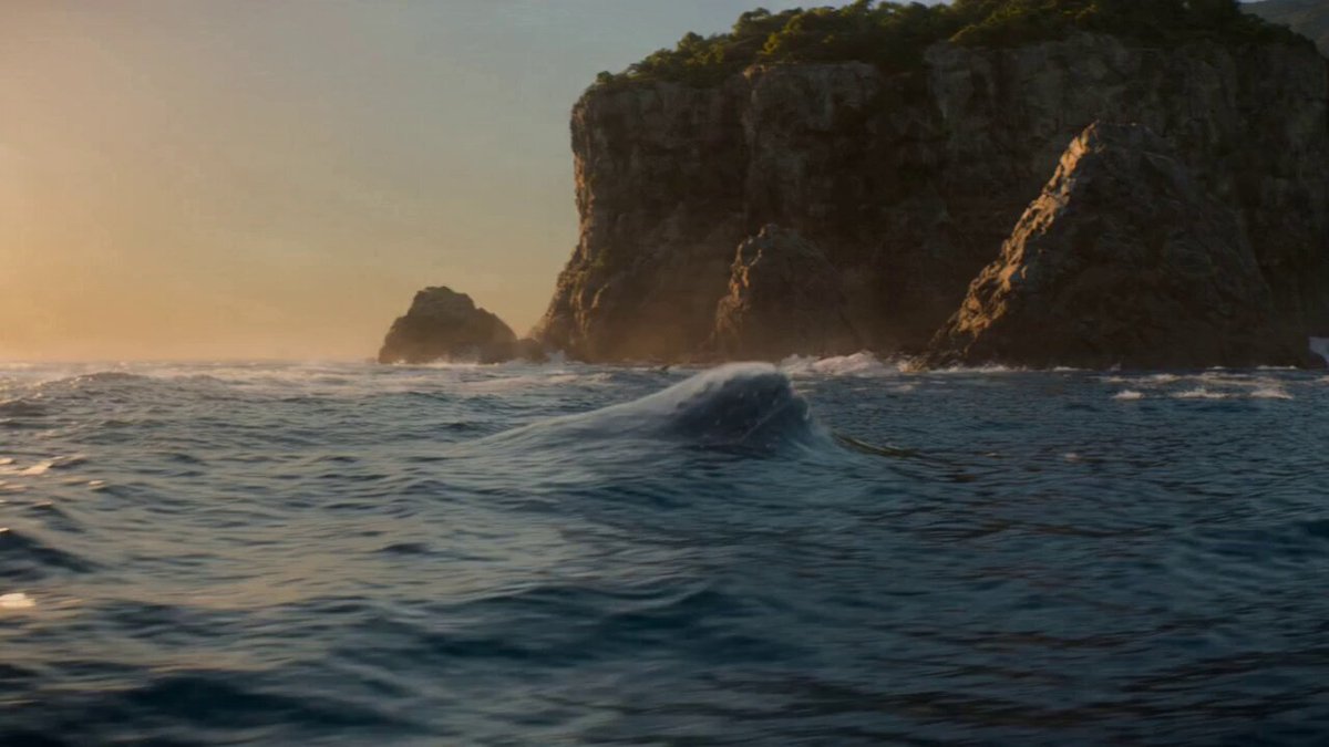 A hyper-realistic, high-octane cinematic video. A colossal, barnacled humpback whale violently e