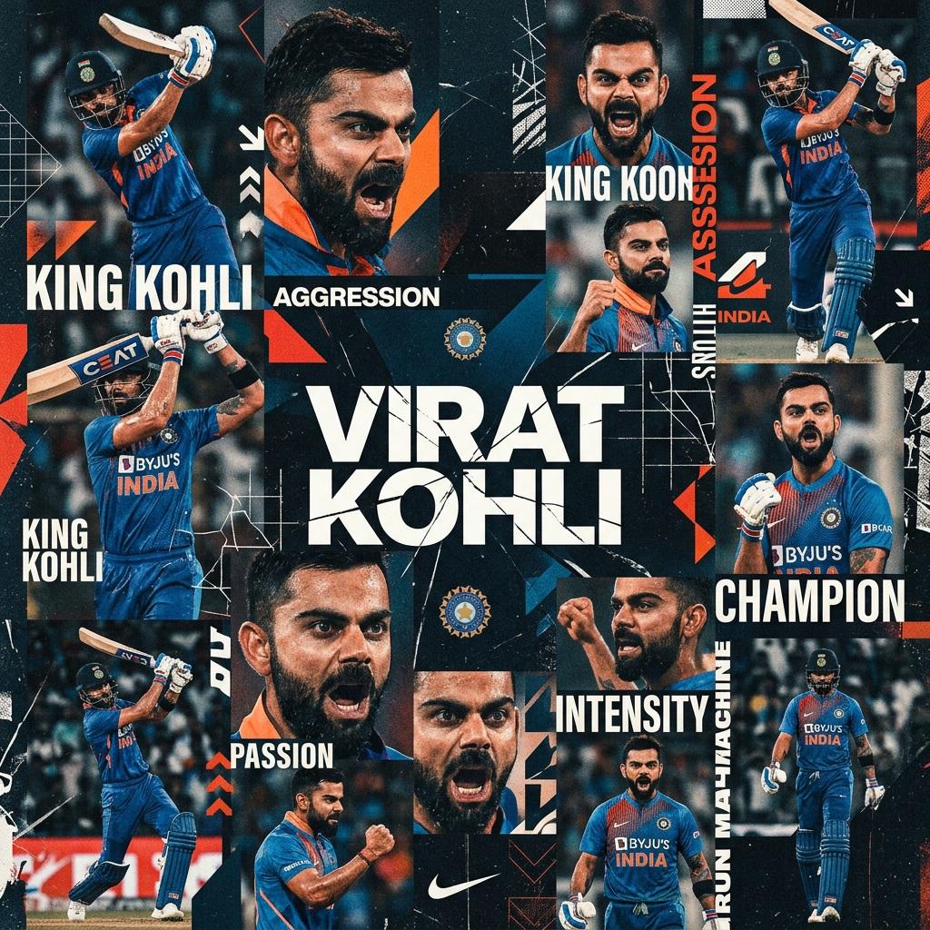 Create a digital modern maximalism style sports collage of [TEAm Name] [Player name] visuals wit 3