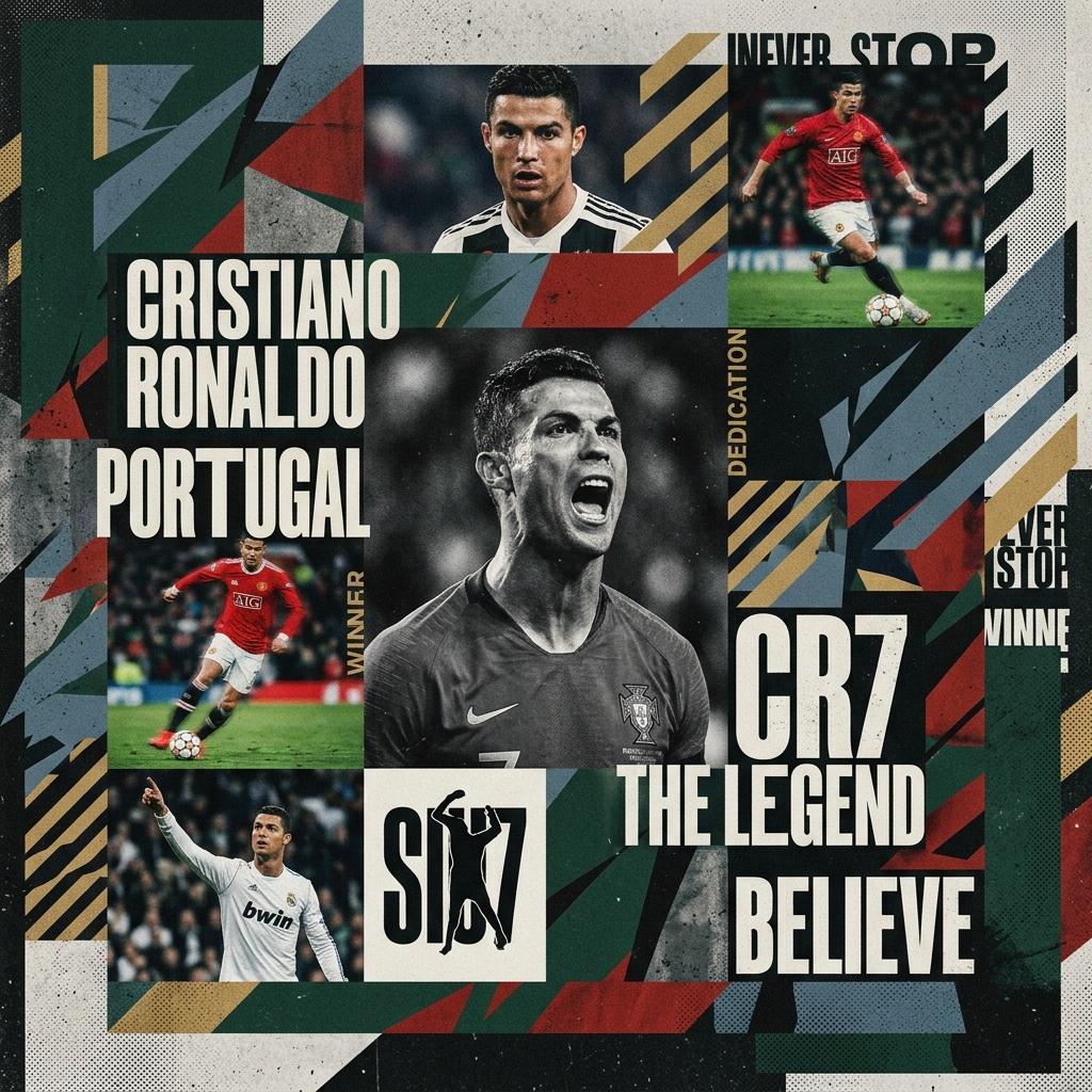 Create a digital modern maximalism style sports collage of [TEAm Name] [Player name] visuals wit