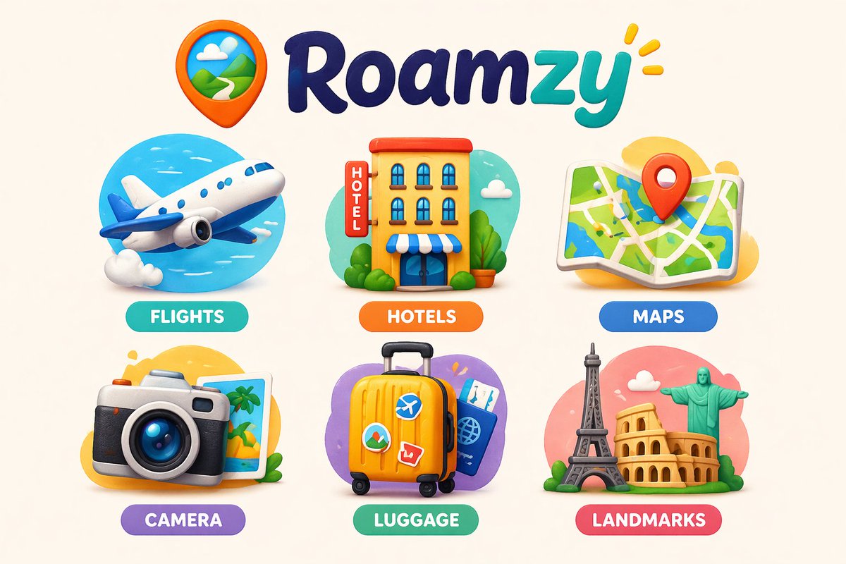 Create a cohesive collection of playful icons for [BRAND NAME], a [BRAND TYPE/INDUSTRY] brand. S 3