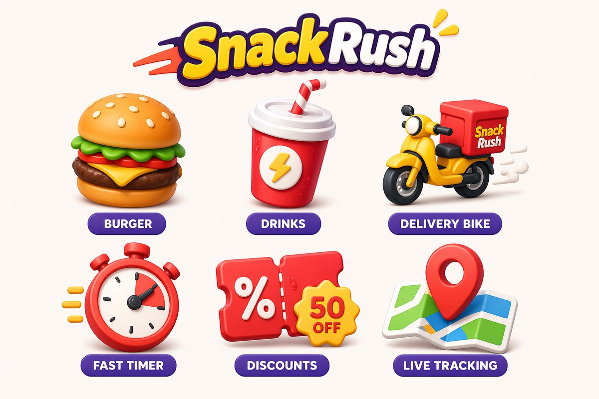 Create a cohesive collection of playful icons for [BRAND NAME], a [BRAND TYPE/INDUSTRY] brand. S