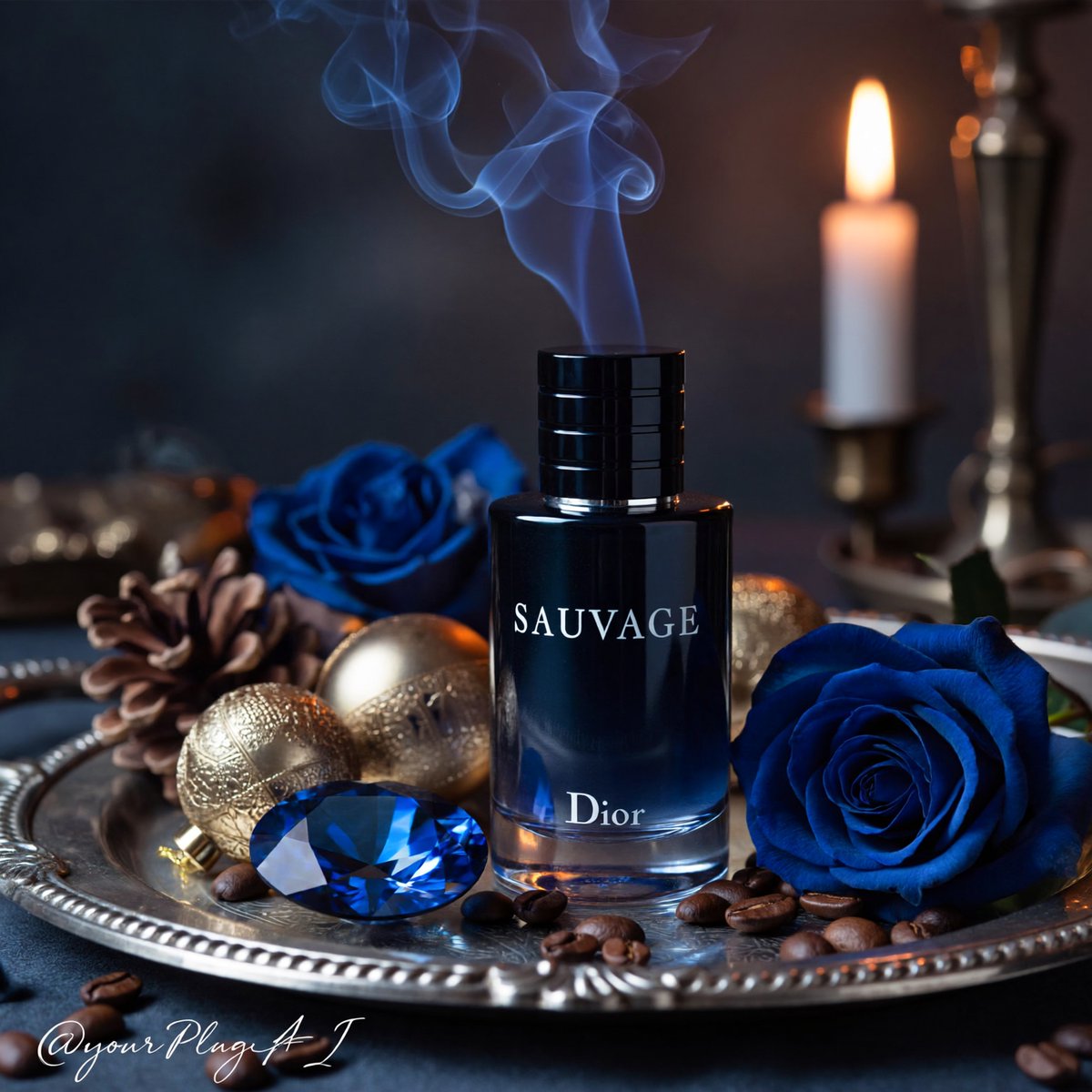 Create a hyper-realistic cinematic luxury perfume product photograph featuring [PERFUME BOTTLE D 3
