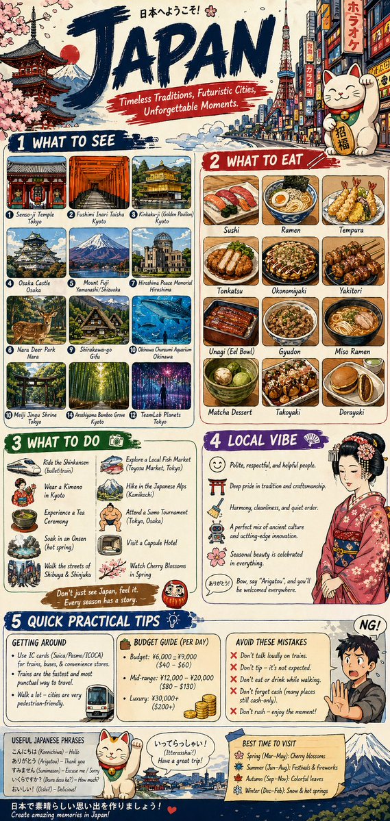 Create a detailed, highly engaging infographic-style travel guide for (country)The output should 2