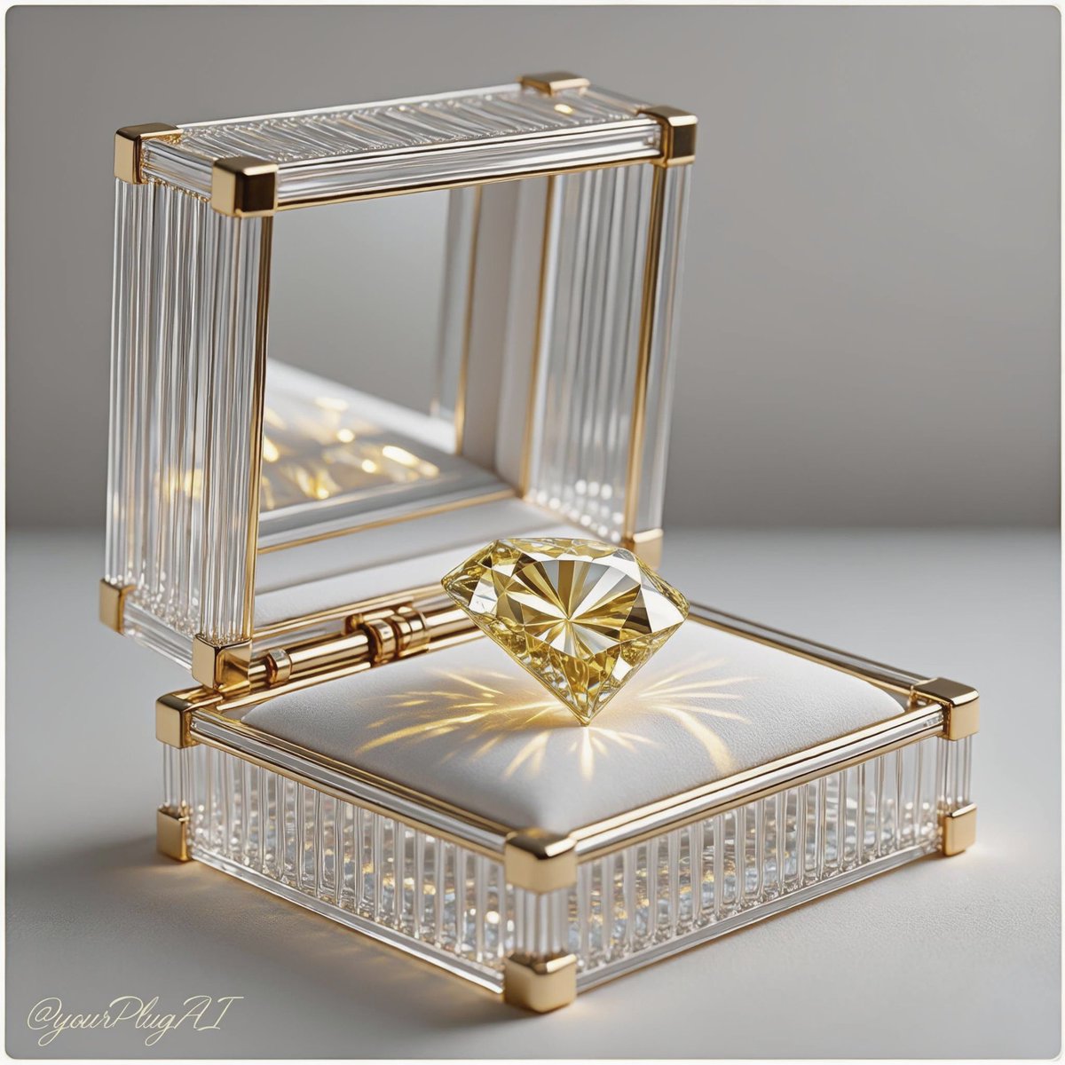 Create a hyper-realistic luxury product photography scene featuring [LUXURY OBJECT] displayed in 2