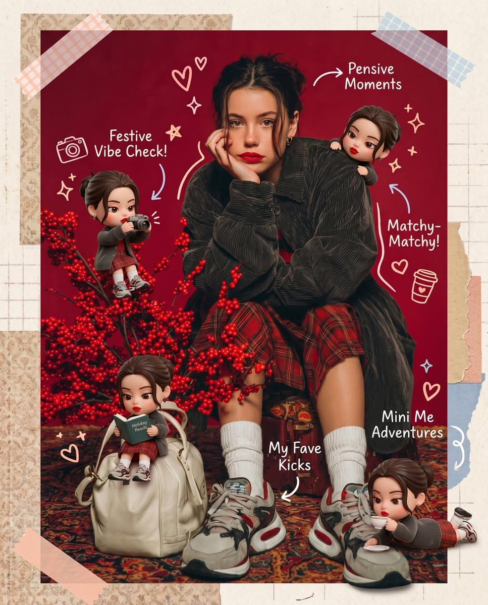 Transform the provided reference image into a cozy aesthetic scrapbook-style composition while s 2