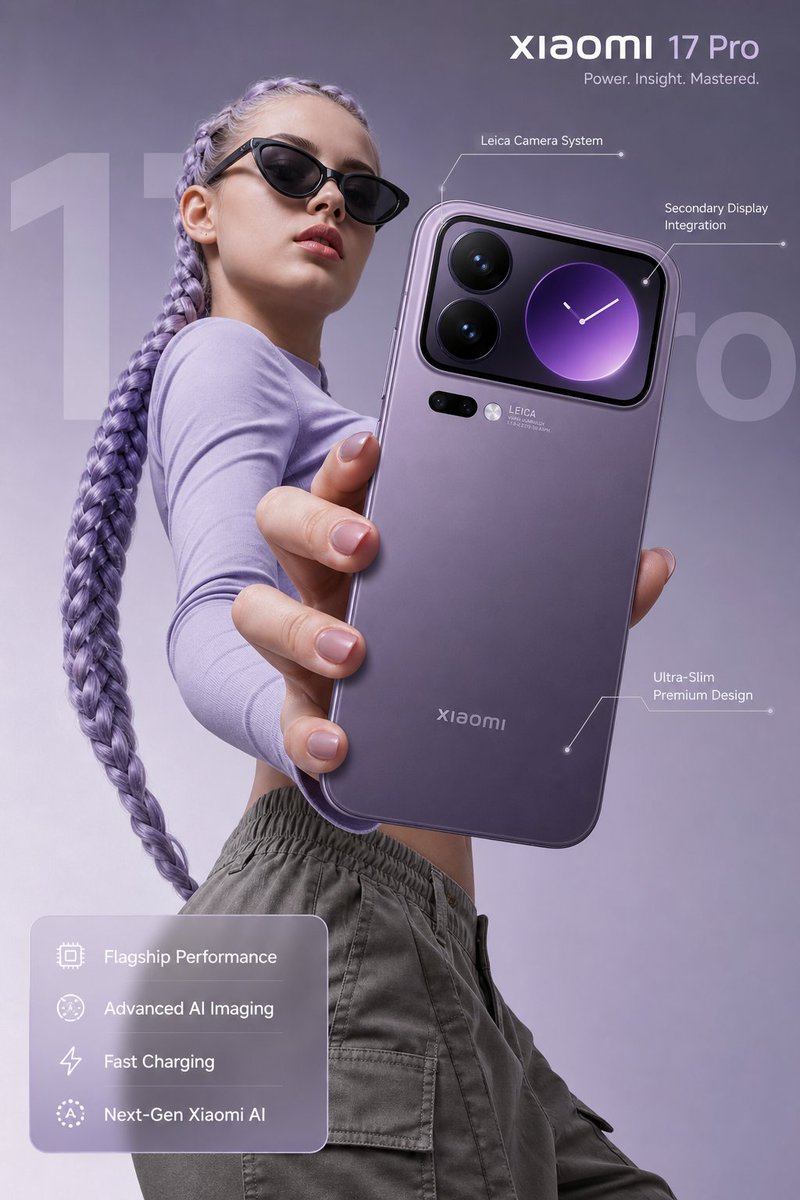 Ultra-realistic premium smartphone advertisement, featuring a confident young woman in her early