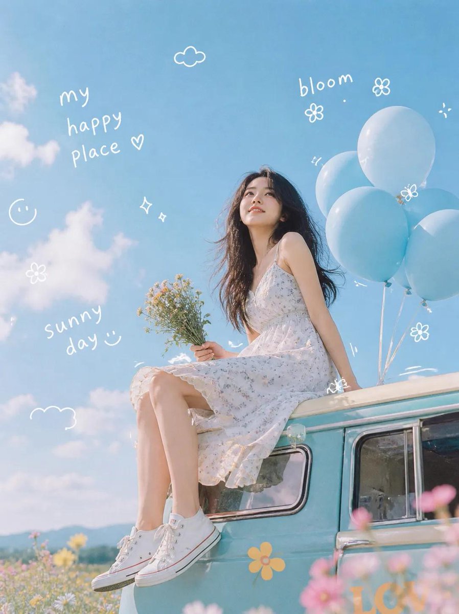 An ultra-realistic cinematic dreamy lifestyle photo of a young woman sitting alone on top of a v 3