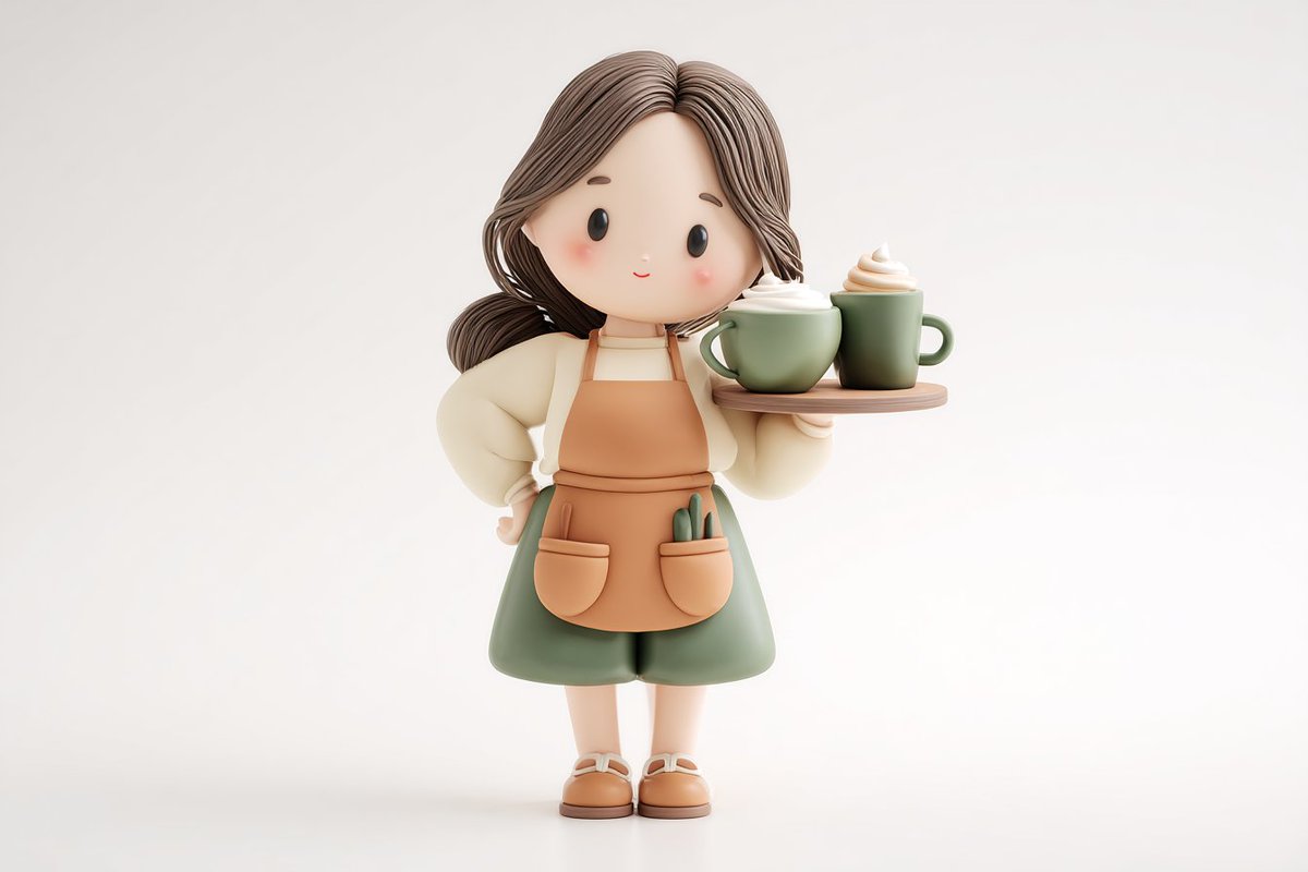 Cute 3D render of a [subject], matte surface, kneaded clay icon style, simple stylized design, [ 3