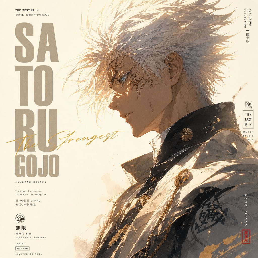 A minimalist high-fashion anime poster in vertical 9:16 format, featuring a side-profile portrai