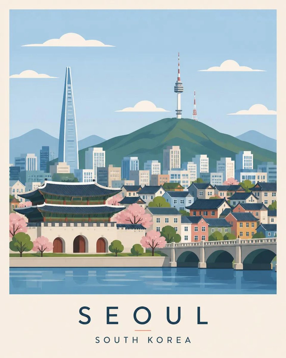 Create a premium editorial travel poster illustration of [DESTINATION]. 3