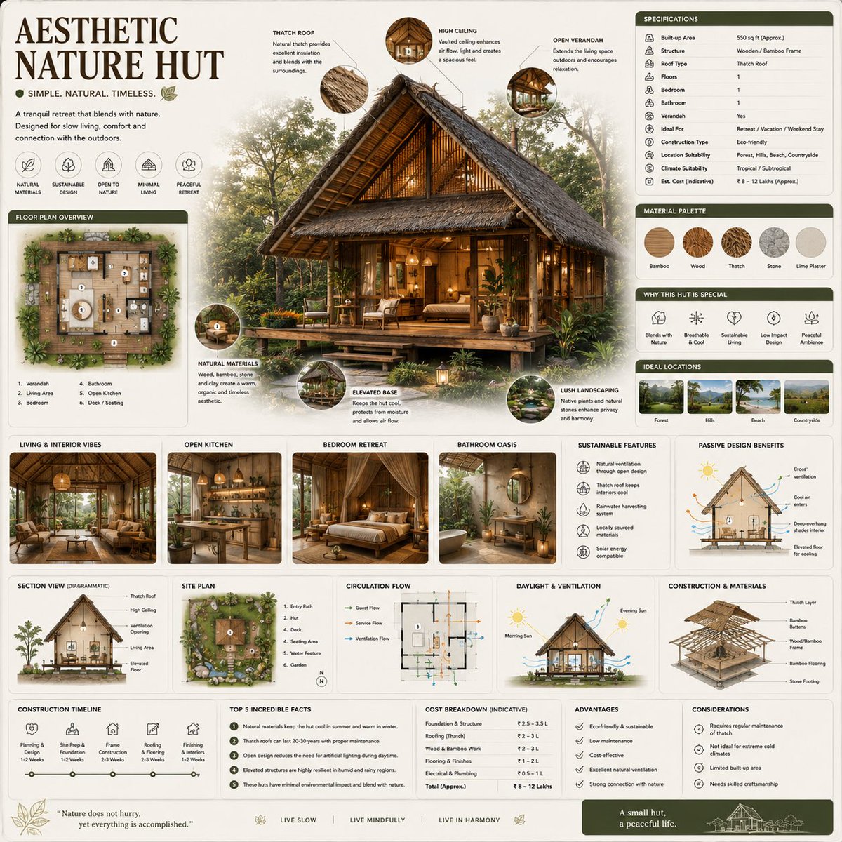 Create a premium square reference-style architectural infographic centered around a beautiful ae