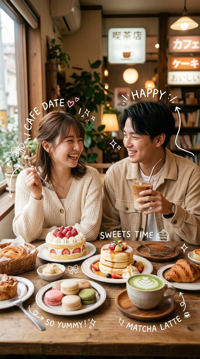 Ultra-realistic cozy Japanese-Korean café photography featuring a cute young [Japanese/Korean] c 3