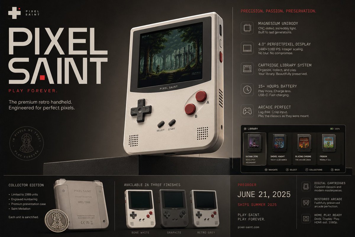 Create a premium, highly believable Fictional Console / Handheld Ad for an imaginary gaming devi 2