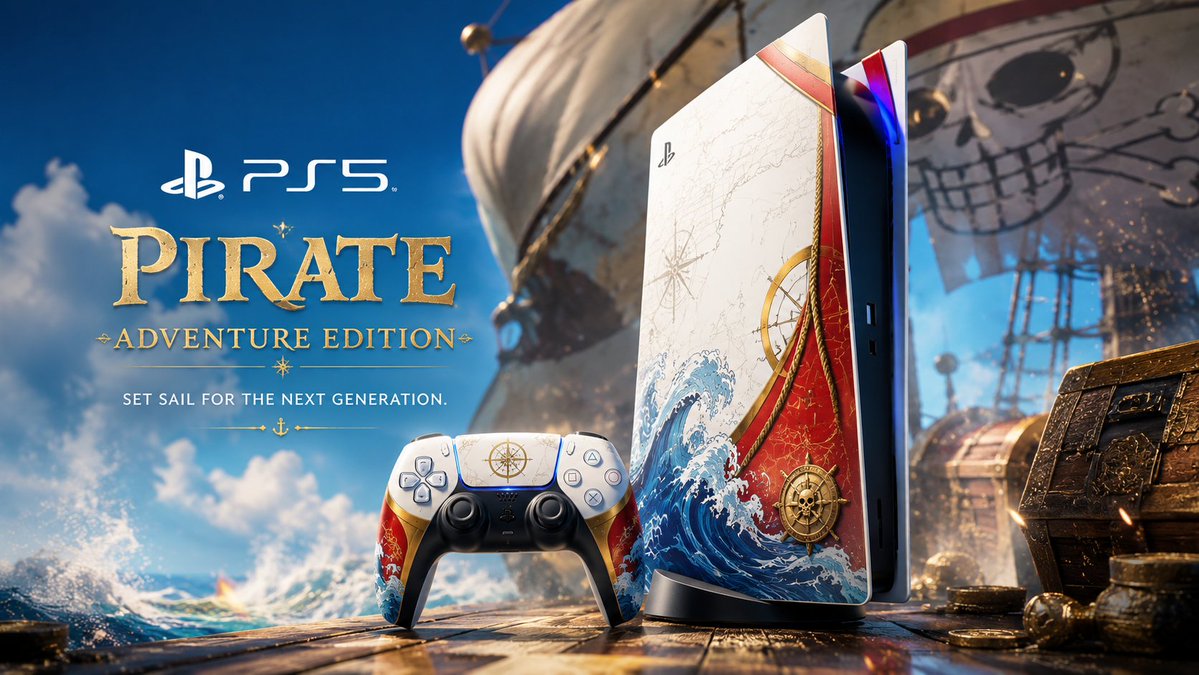 Create a premium cinematic advertising poster for a custom PS5 and matching DualSense controller