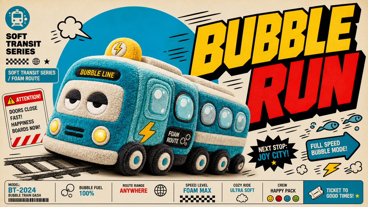 Create an image in the "Plush Comic Toy Product Poster" style.
