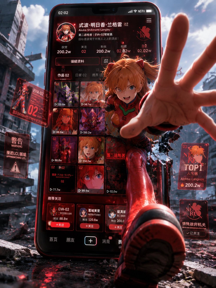 Generate a vertical 9:16 cinematic visual poster with the theme of "Social media interface mater 2