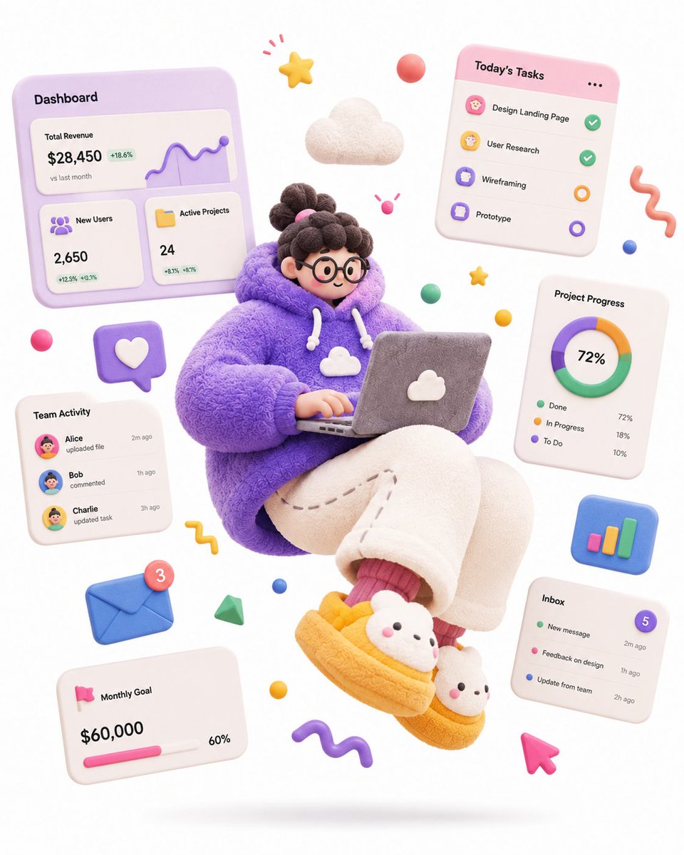 A complete single 3D illustration, exaggerated artistic editorial illustration style, not storyb