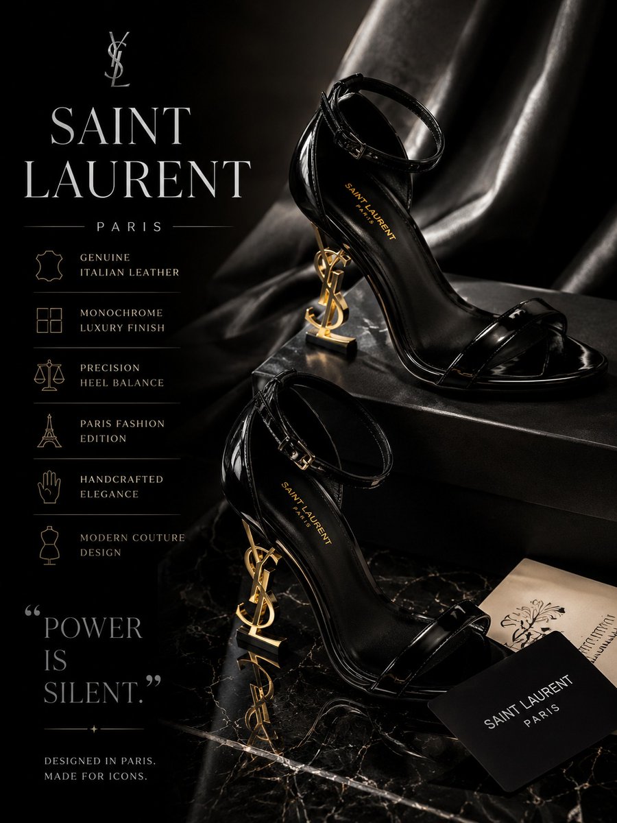 Create an ultra-premium luxury fashion advertisement poster for designer high heels inspired by  3
