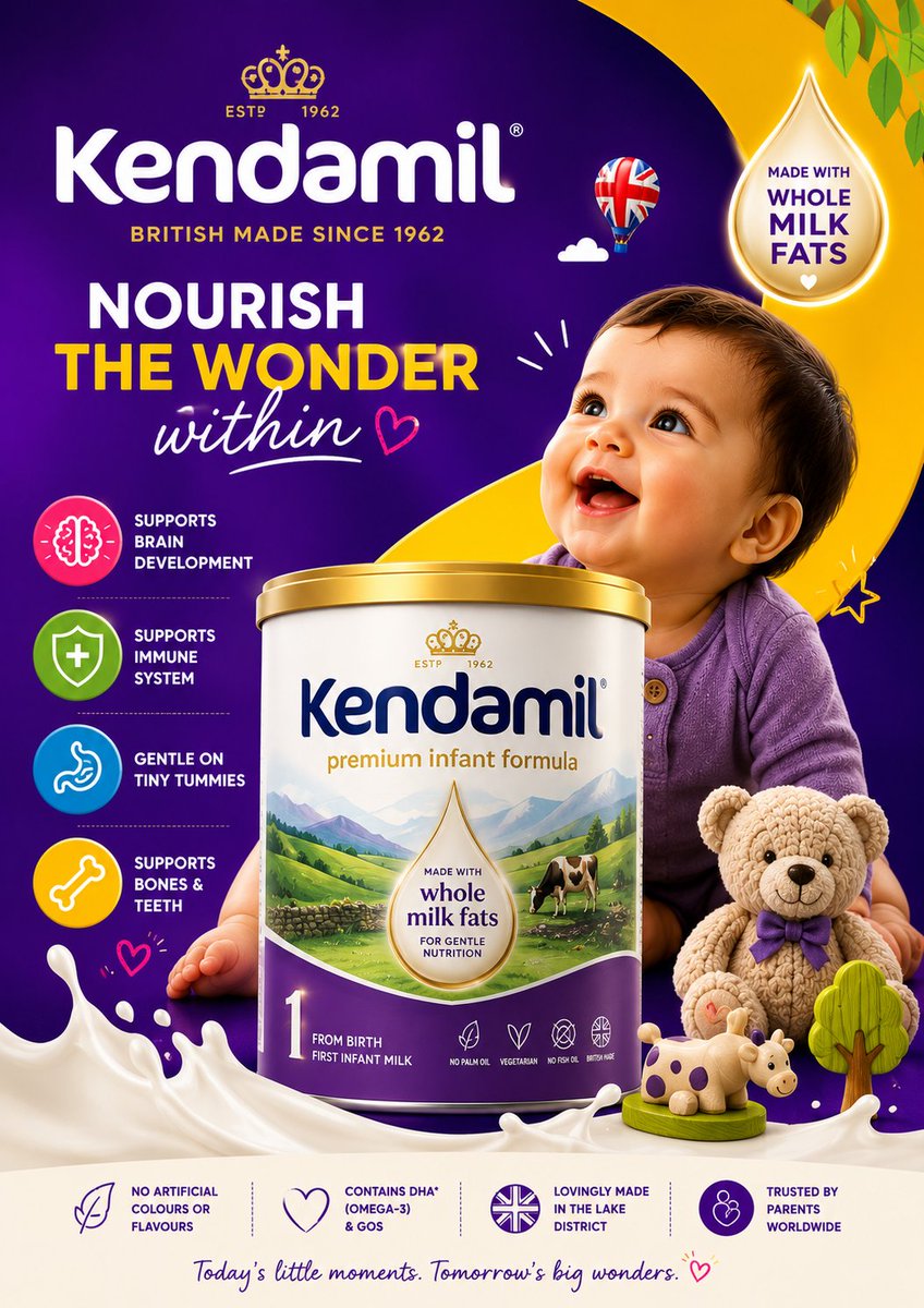 Ultra-premium commercial baby formula advertisement poster for a famous infant milk brand, hyper 4
