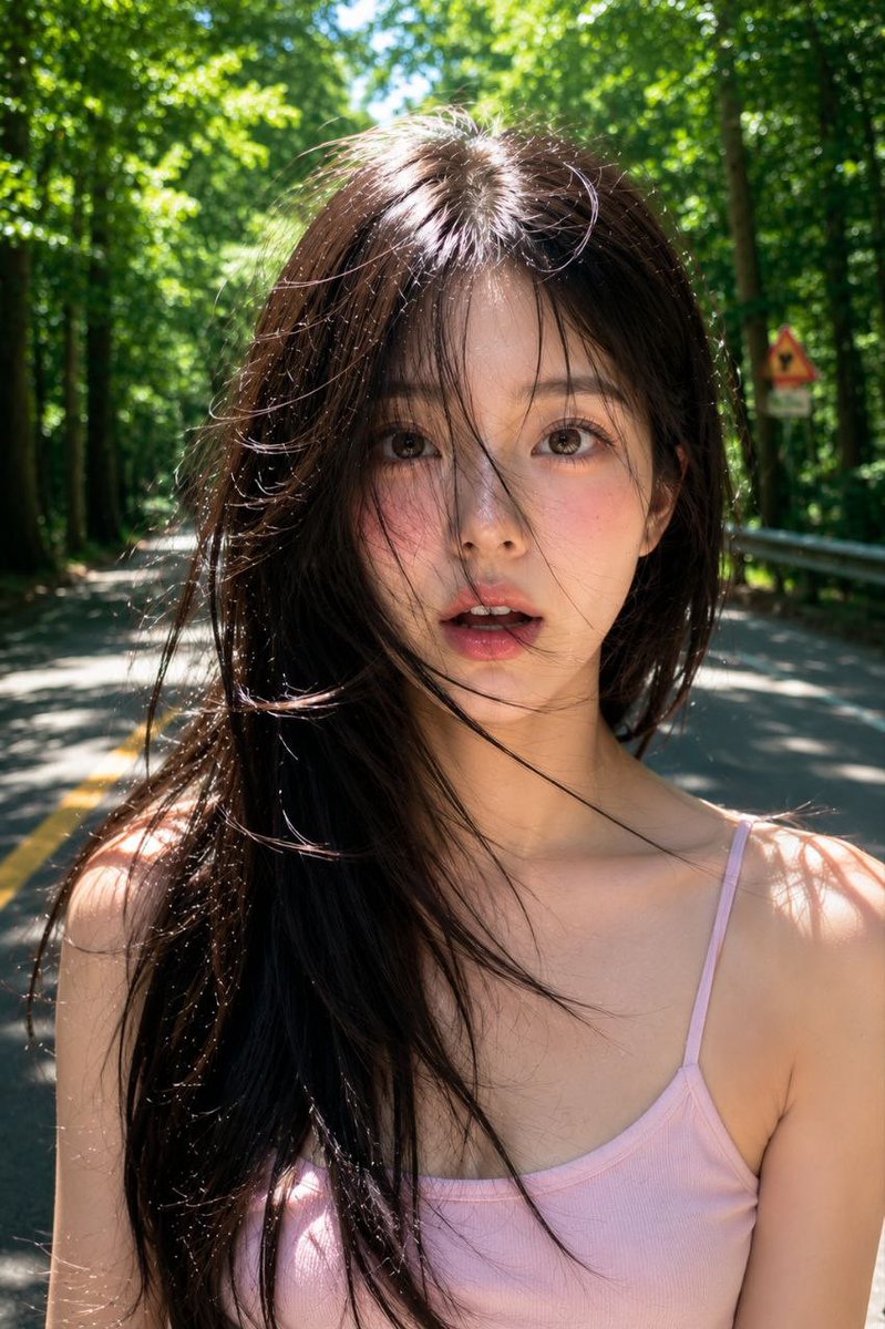 Ultra-realistic cinematic beauty portrait of a young Korean woman, soft dewy glass skin, natural 2