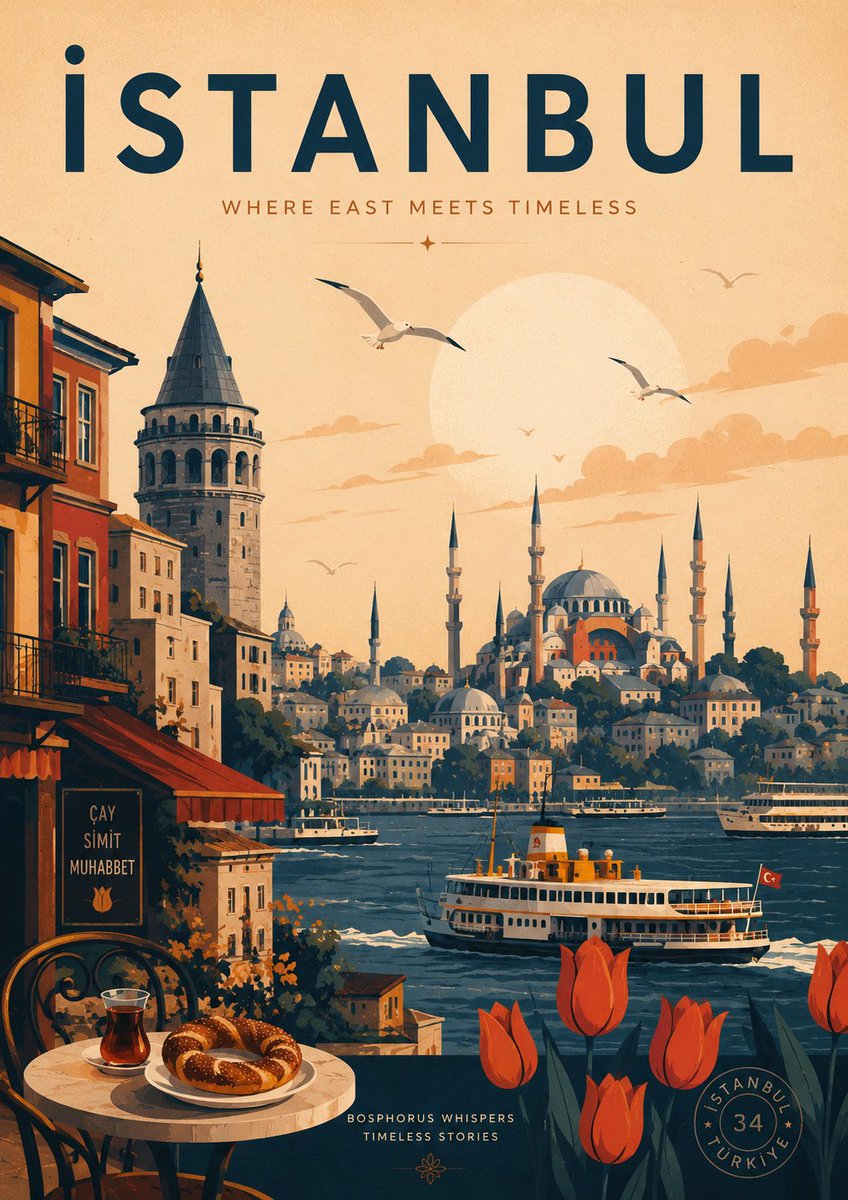 Create a modern AI-generated travel poster inspired by the aesthetic of Wild Fever Studio on Ets