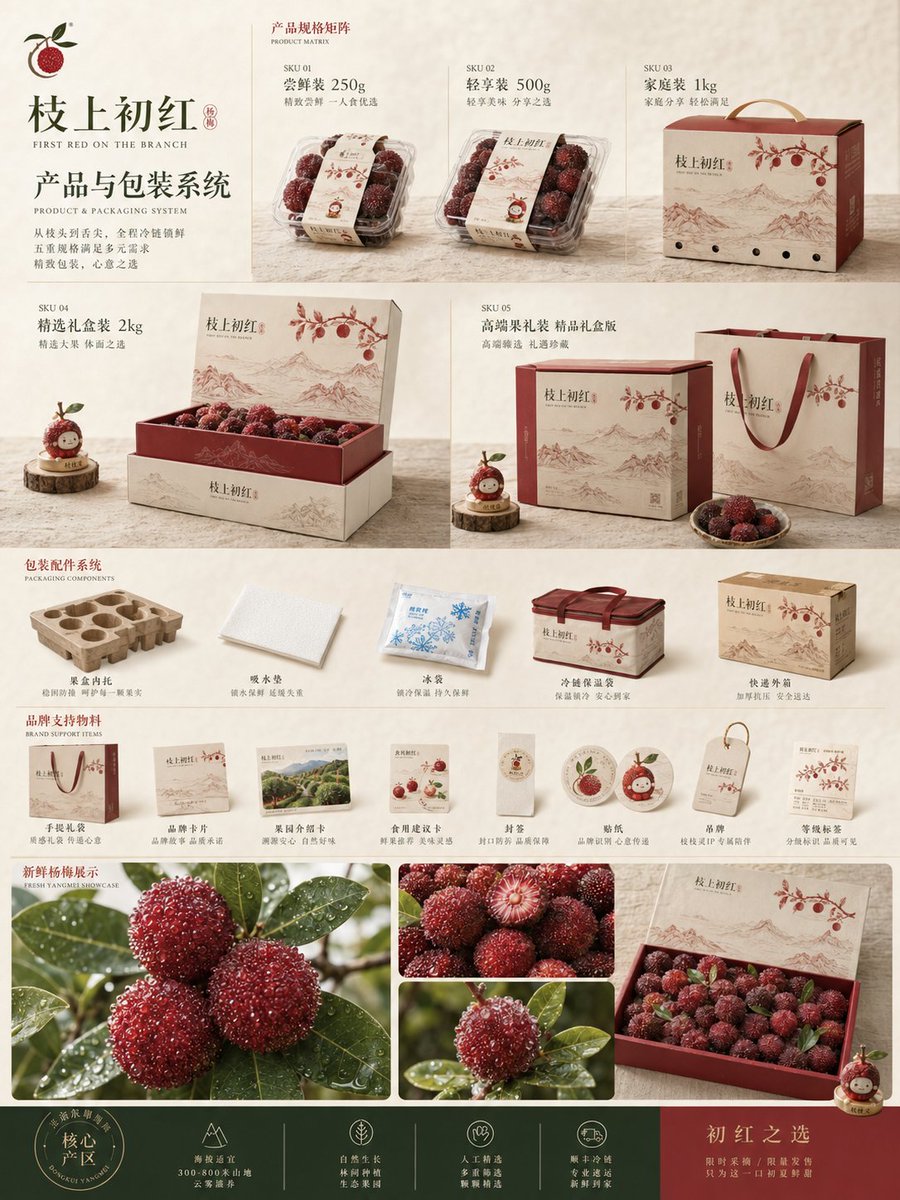 请根据以下设定，创作一套高完成度、具有统一视觉系统的「原创鲜果电商品牌商品化提案 / 4-Board Fresh Fruit Brand Commercialization Proposal」 3