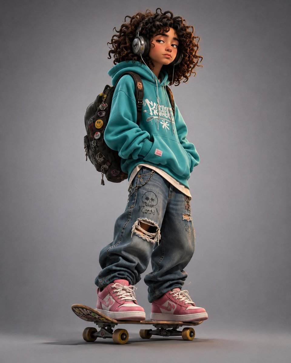 Stylized 3D cartoon character in a modern animated movie style, inspired by Pixar, Spider-Verse  3