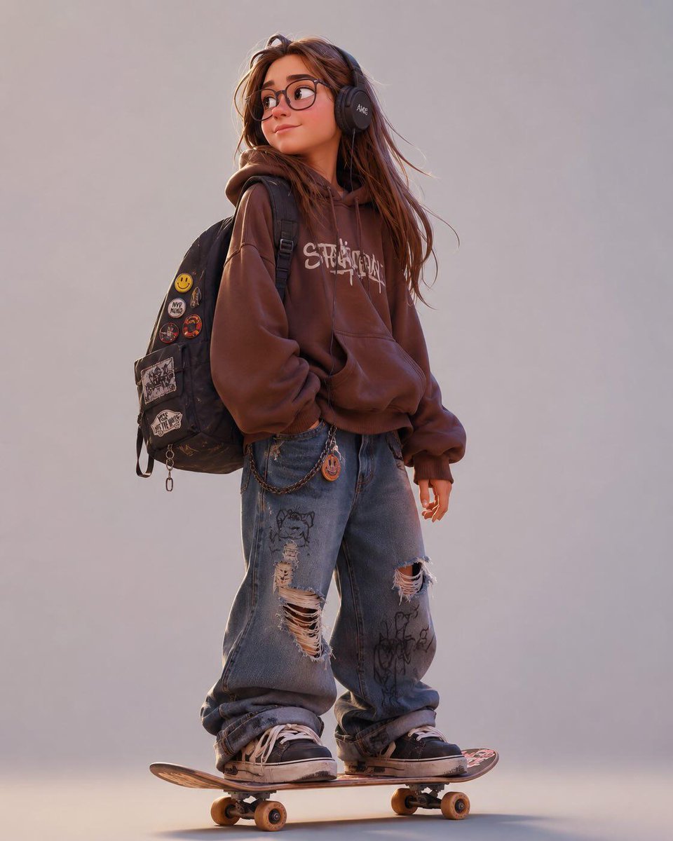 Stylized 3D cartoon character in a modern animated movie style, inspired by Pixar, Spider-Verse  4